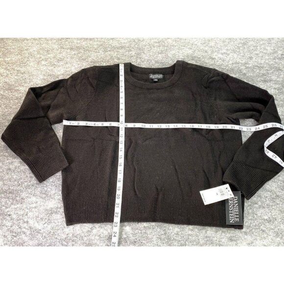 ‎Danielle Bernstein Sweater Top 1X Black Crewneck - Picture 3 of 4